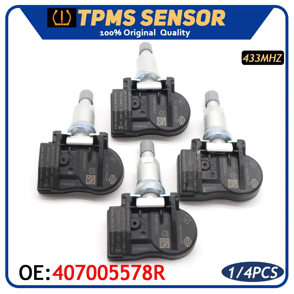 Датчик контроля давления в шинах TPMS 407005578R для RENAULT MEGANE II 02-08 SCENIC 2003-2010 433 МГц S120123006F