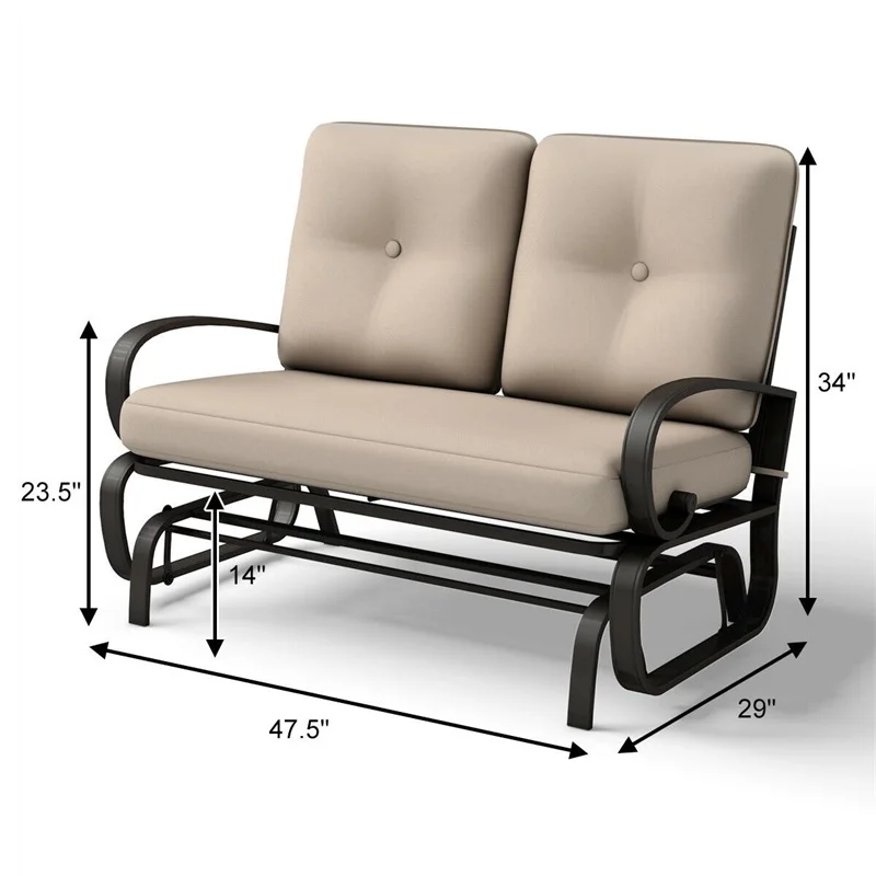 Уличная патио мягкая качалка скамейка Loveseat крыльцо задний двор мебель HW51783| |