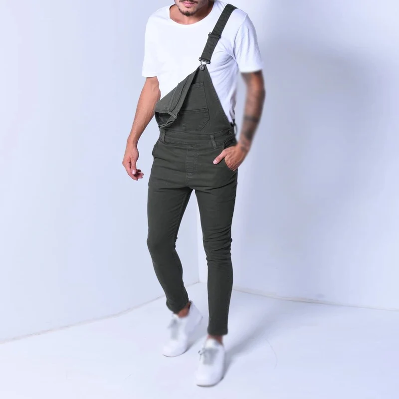 Новое поступление мужские джинсы популярные комбинезоны регулируемые