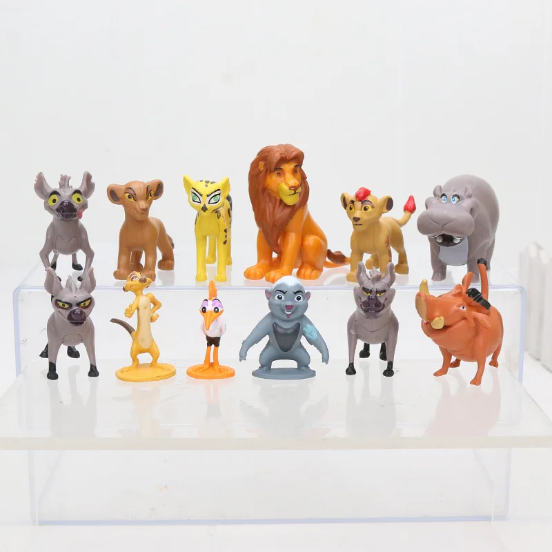 5~ 9 см Мультфильм Король Лев животные Simba Нала Тимон ПВХ фигурка мультфильм Аниме фигурки Модель игрушки для детей - Цвет: 12pcs set