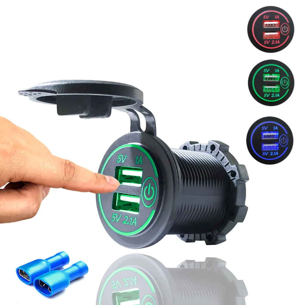 Carprie 12V 24V водонепроницаемый 3.1A/4.2A/4.8A двойной USB быстрое зарядное устройство