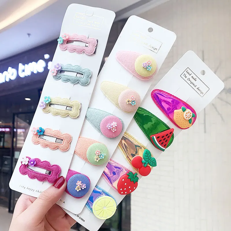 2020 New 10pcs Baby Girls Cute Hairpins Cartoon Animals Fruit Elastic Hair Bands Ponytail Holder Scrunchies Kid Accessories | Детская