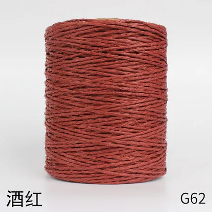 G62 1 рулон соломенной пряжи из рафии, пряжа для вязания вручную, летняя соломенная шляпа, сумки, подушки, корзины, материал ручного вязания, пряжа - Цвет: G62