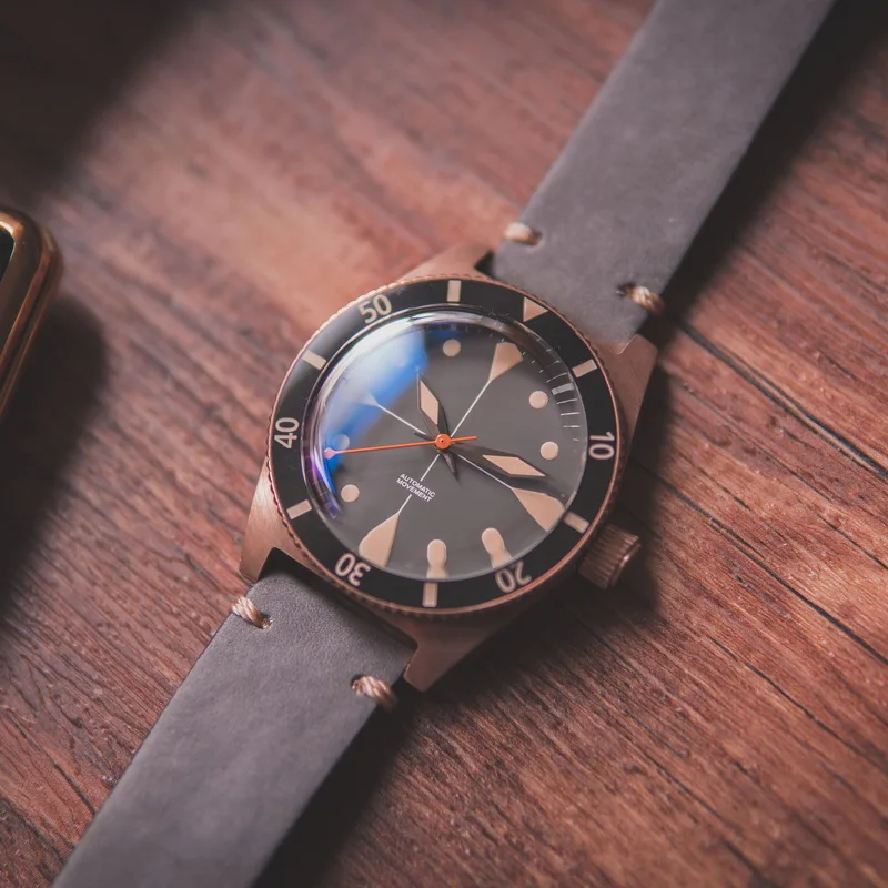 Часы мужские автоматические бронзовые водонепроницаемые швейцарские