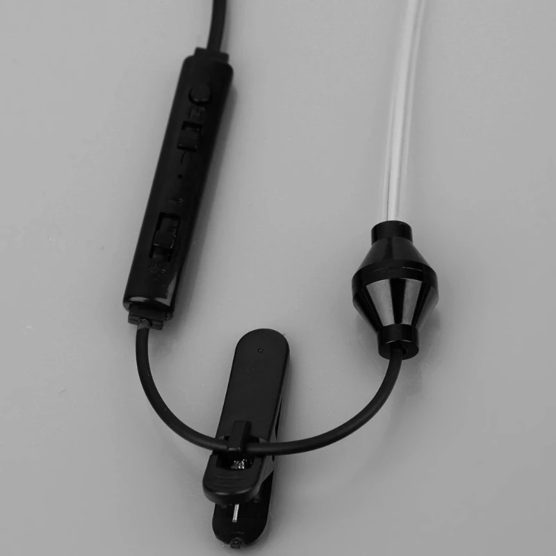 

Single Headset In Ear Anti Radiation Stereo Earphone Spiral Wire Earbud With Mic