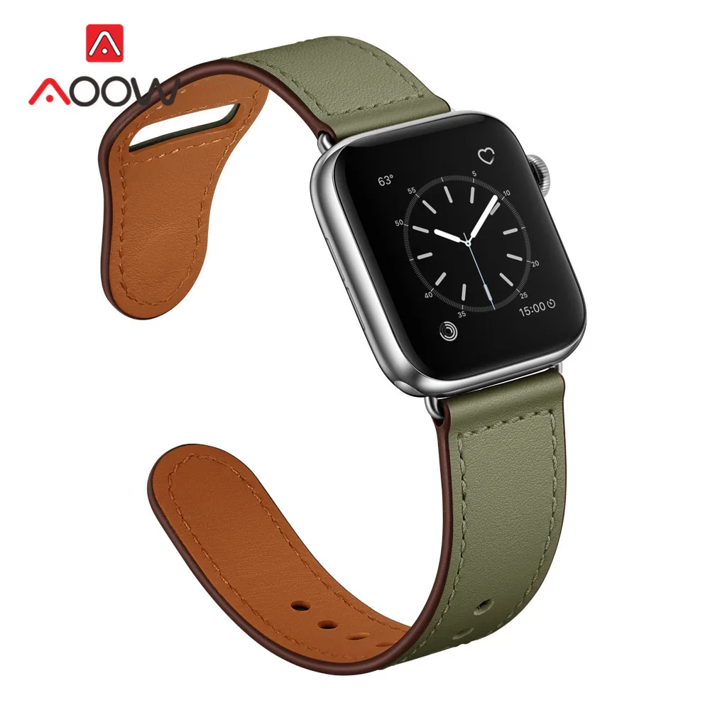 Ремешок из натуральной кожи для Apple Watch 4, 40 мм, 44 мм, 38 мм, 42 мм, высокое качество, для мужчин и женщин, ремешок для часов, браслет для iWatch 1, 2, 3