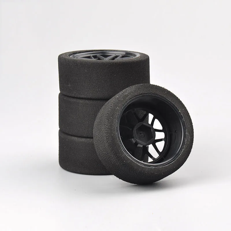 

4Pcs 1/10 Racing Foam Tire Wheel Model Rim Set 12mm Hex 22002 For HSP HPI 1:10 On-road RC Car