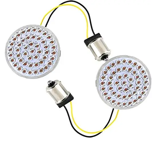 

2" LED Turn Signals w/Brake Running Light Bullet Style Front Rear 1156 Amber LED Turn Signal Kit for Harley Davidson