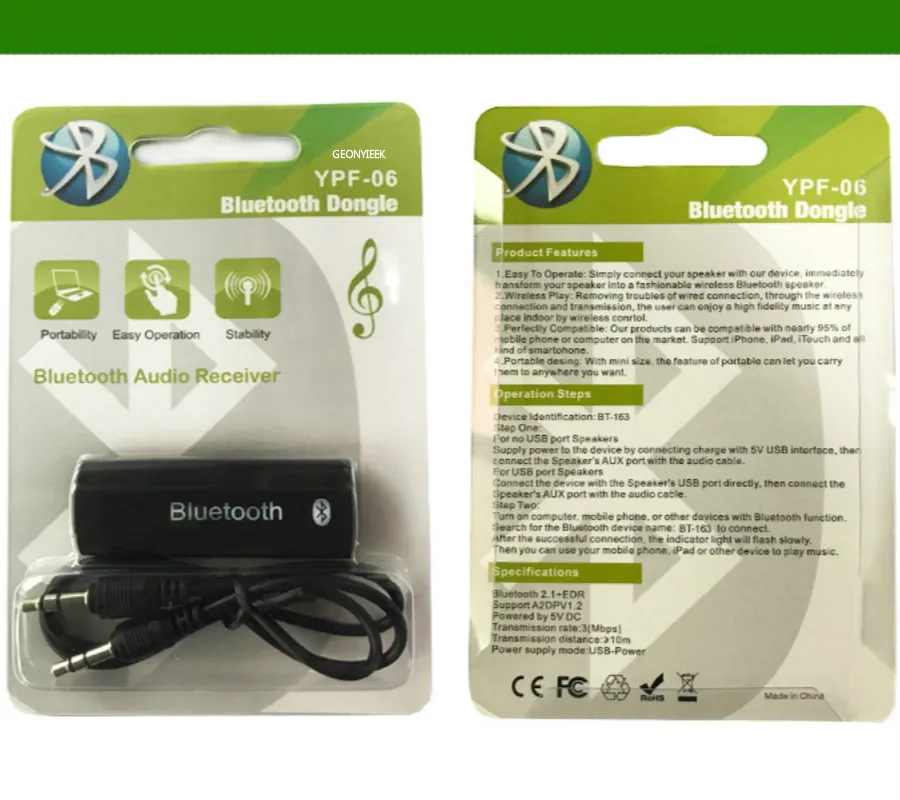Новейший Bluetooth ресивер 3 5 мм A2DP Dongle музыкальный аудиоприемник Беспроводной USB