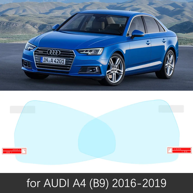 Audi A4 B9 2016-2019 Для Audi A4 B6 B7 B8 B9 8E 8H 8K 8 Вт S4 RS4 2002~ полное покрытие Зеркало заднего вида непромокаемые Анти-противотуманная пленка аксессуары - Название цвета: Audi A4 B9 2016-2019