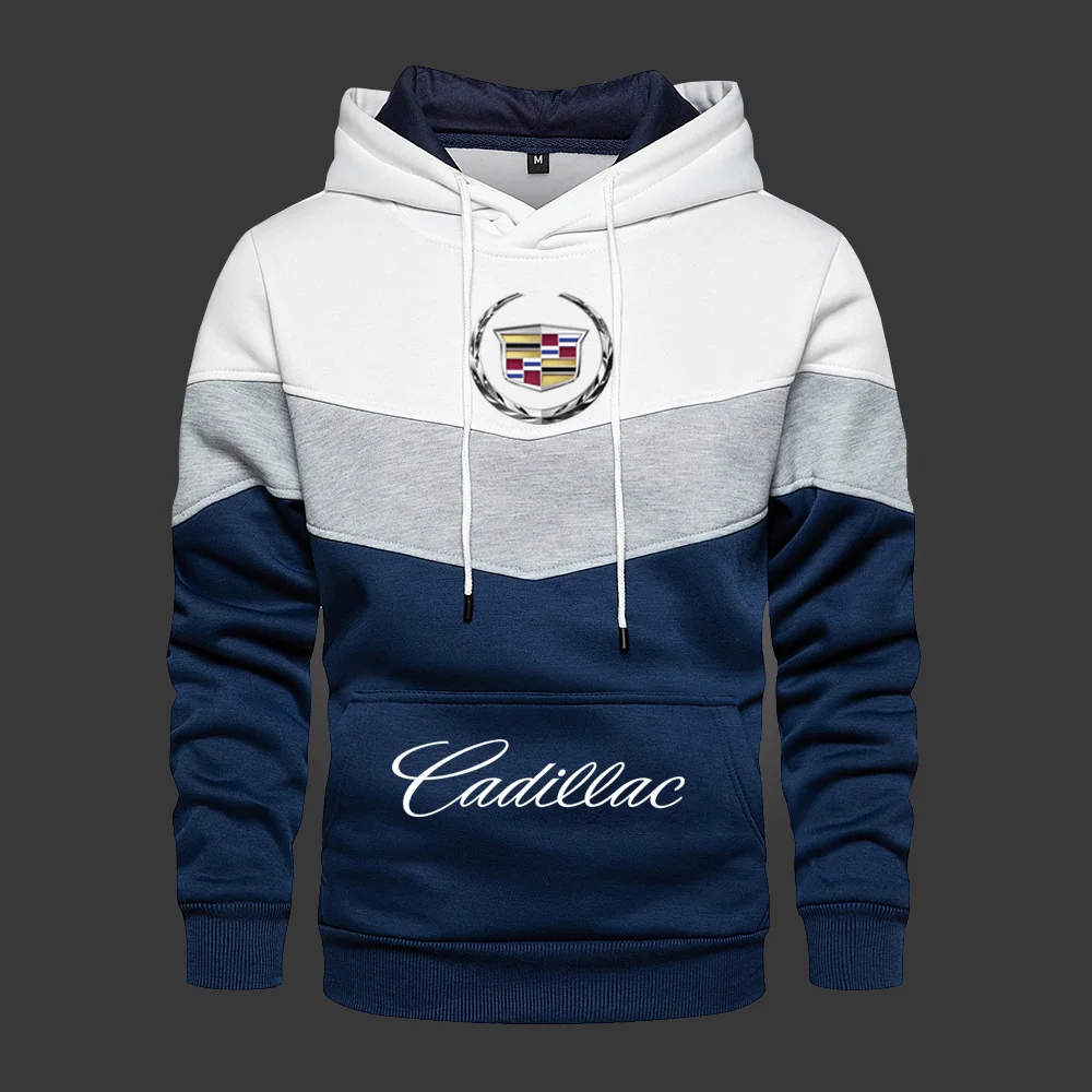 

2021 New Men's Hooded Cadillac Long Sleeve Outwear Autumn Spring Casual Hoodies Fleece Warm Sportswear Thicken Sweatshirts