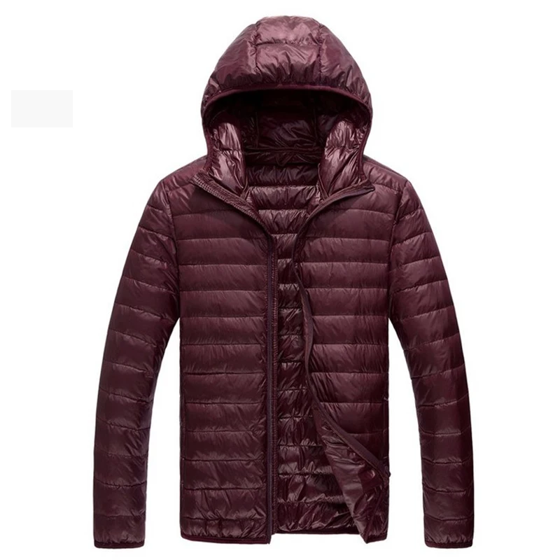 

New lightweight feather Rong Cotton Hooded men's short youth large casual winter collar cotton jacket men's