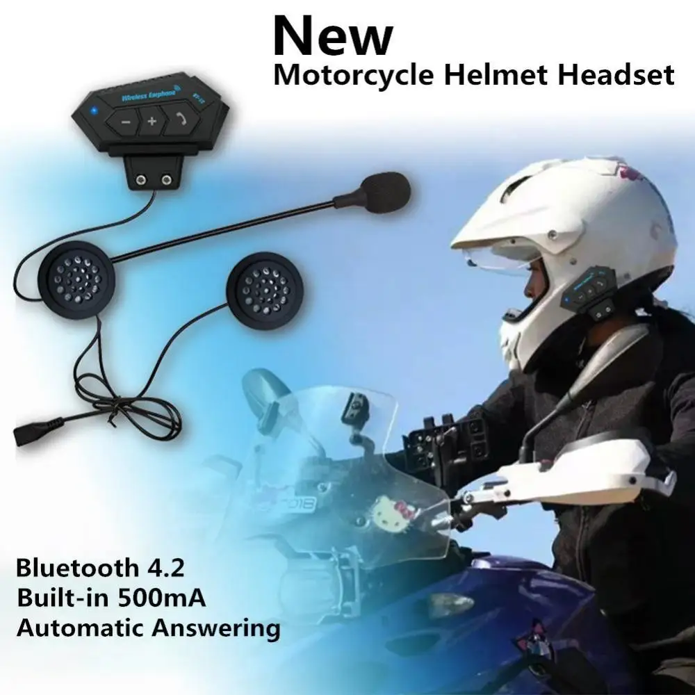 

Motorcycle Intercom 5.0 Helmet Headset Bluetooth Intercom Microphone Earphone Bluetooth 5.0 Moto Wireless Headphones MP3 Speaker