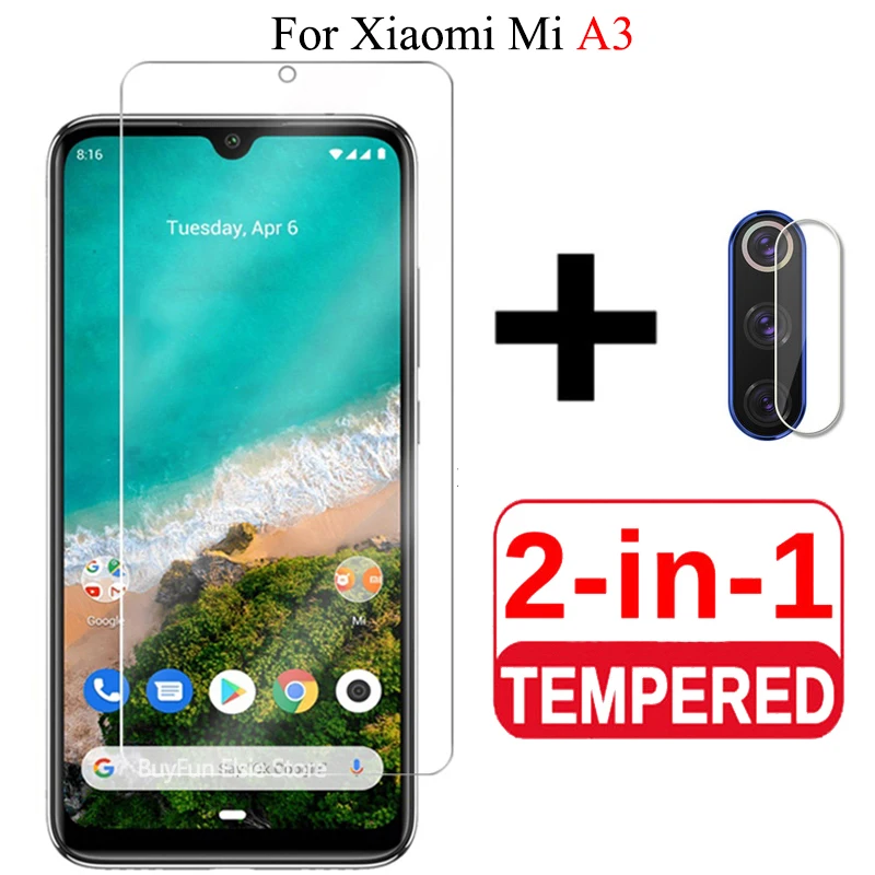 Защитное стекло для экрана и объектива камеры Xiaomi Mi A3 2 в 1|Защитные стёкла плёнки