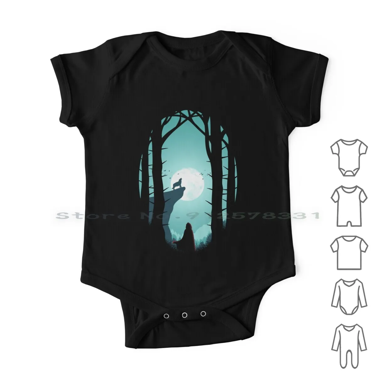 

Full Moon Newborn Baby Clothes Rompers Cotton Jumpsuits Wolf Howling Nature Full Moon Filiskun Red Riding Hood Infant Long