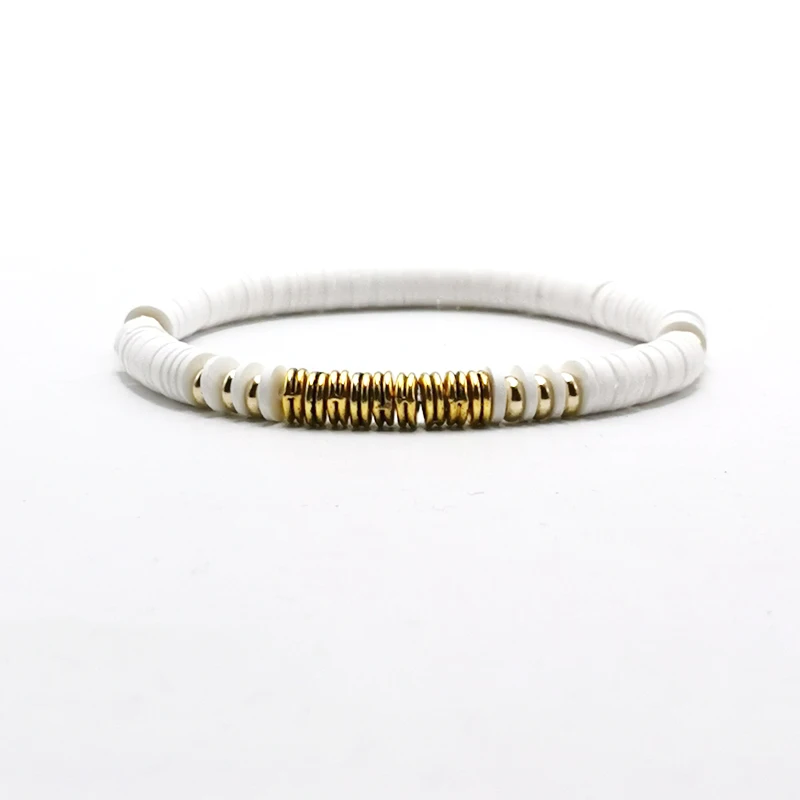 Браслет женский из полимерной глины с бусинами | Украшения и аксессуары