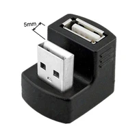 down angled usb 2 0 adapter a male to female extension 90 180 360 degree black