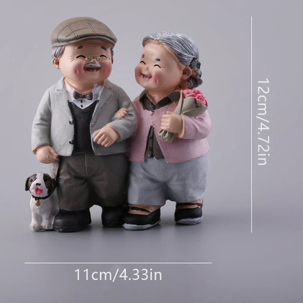 

Elderly Couple Resin Ornament Desktop Figurine Craft Bedside Table Home Decoration Wedding Anniversary Birthday Marriage Gift