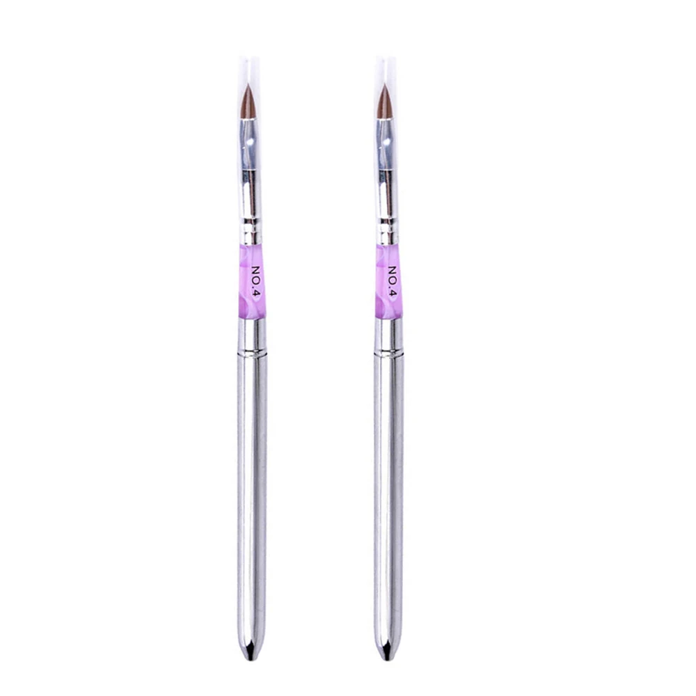 2 шт Высокая Qality акриловая кисть для дизайна ногтей УФ-гель маникюра Гель-лак