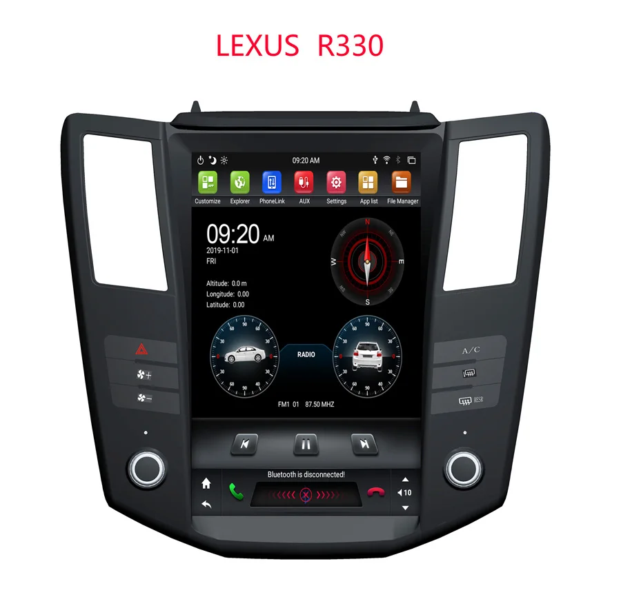 Автомагнитола с вертикальным сенсорным экраном для LEXUS RX300 RX330 RX350 GPS PX6 tesla carplay Android