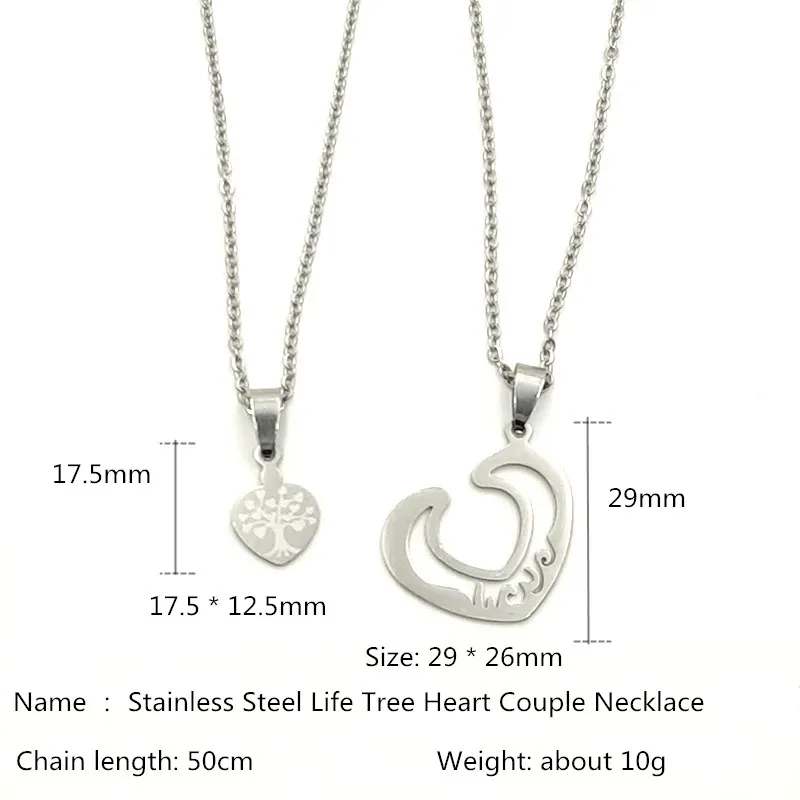 1 пара модных Подвесок в виде дерева жизни любовь ожерелье из нержавеющей стали