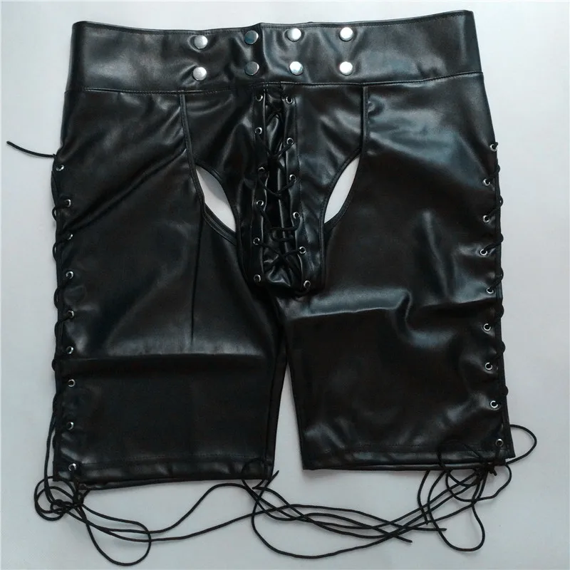 Трусы мужские из латекса сексуальное эротическое нижнее белье короткие