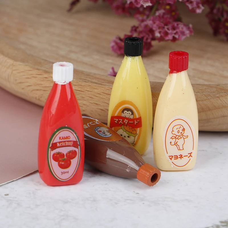 

1:12 Dollhouse Miniature Food Mini Chocolate Sauce ketchup Jam Dolls Kitchen Toy