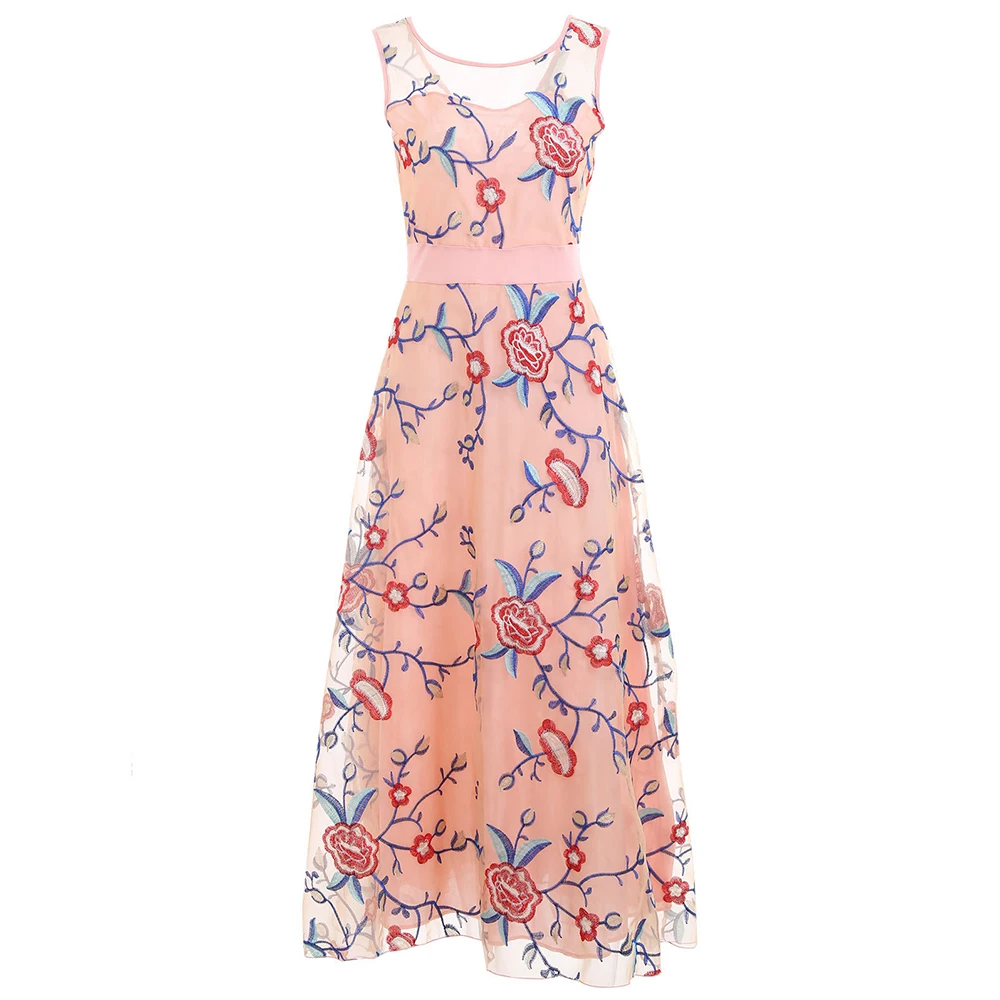 2020 летнее женское длинное официальное вечернее платье без рукавов Цветочное
