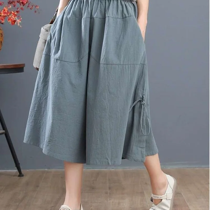 Брюки женские с широкими штанинами завышенной талией Свободные повседневные