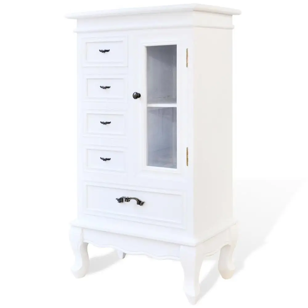 

AU WarehouseFurniture Cabinet with 5 Drawers 2 Shelves White