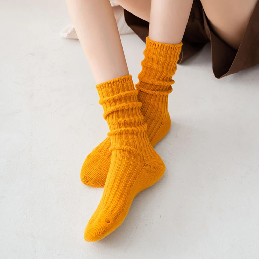 Женские хлопковые носки сезон осень зима вязаные чулочно носочные изделия в