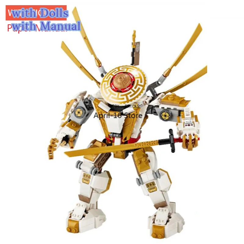 

2021 Новый 517 шт. ниндзя золотистый механический Титан модель робота Набор строительных блоков 71702 ниндзя-строительные блоки подарок на день р...
