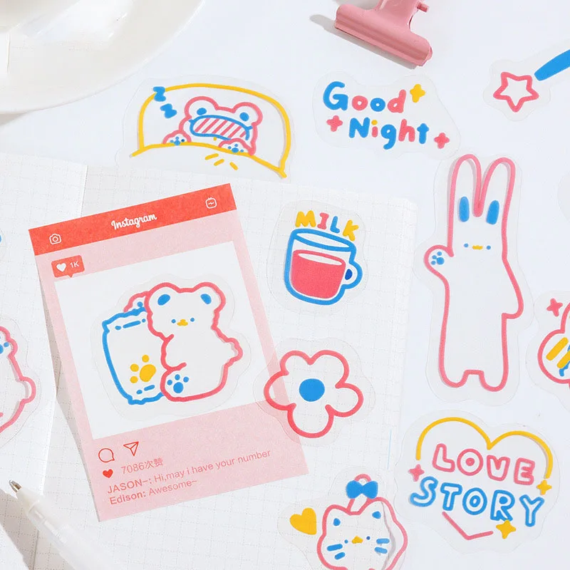 45 шт./упак. милый медведь Декоративные наклейки для детского сада ПЭТ планировщик