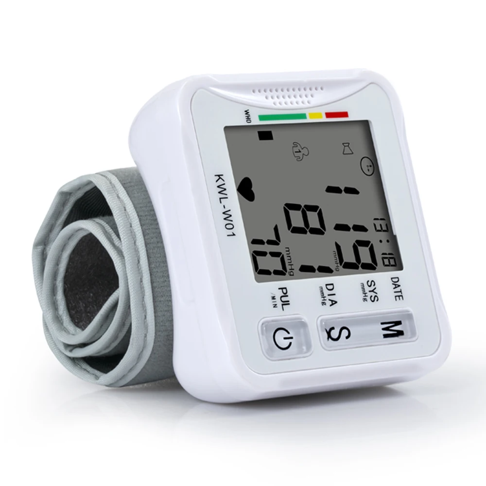 

Electric Wrist Blood Pressure Monitor Voice LCD Digital Automatic Tonometer Sphygmomanometer Measuring Pulse Meter Pulsometer