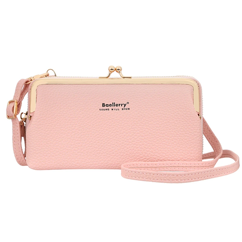 

Women Shoulder Bag PU Leather New Sweet Wallets Female Crossbody Bag Flap Long Style Multi-functional Purse