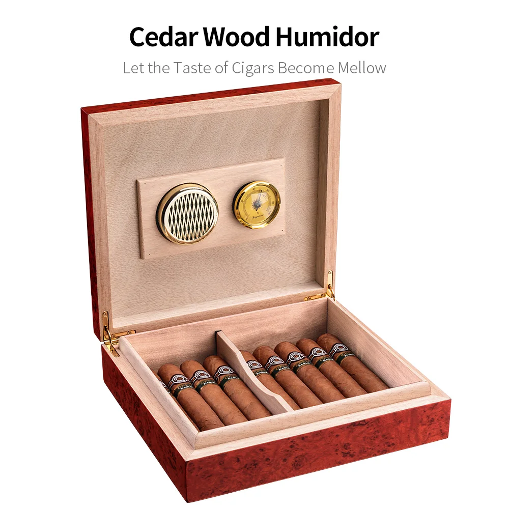 CIGARLOONG Cedar Wood дорожный увлажнитель для сигар магниты с гигрометром Cohiba хьюмидор