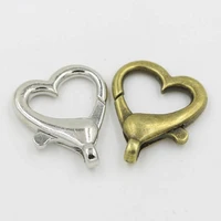 10pcs 22x27mm big heart lobster clasp heart shape key chain hook for diy jewelry making necklace bracelet connectors accessories