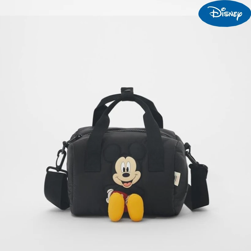 Disney New Mickey Square Shoulder Bag Mini bag Cartoon Large Capacity Handbag Kids Cute Mickey Black Storage Bags