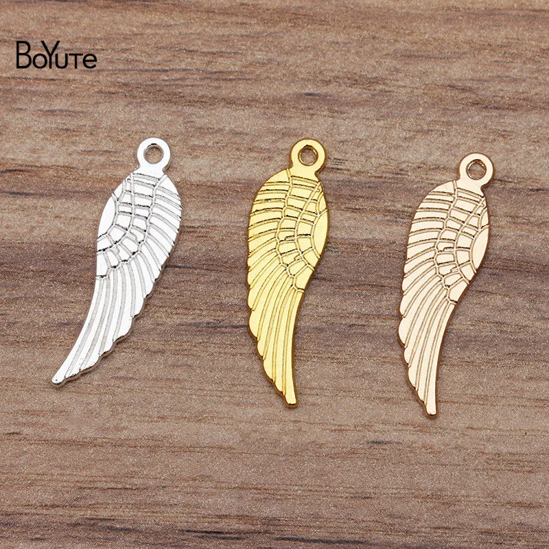 

BoYuTe Wholesale (100 Pieces/Lot) Metal Alloy 30*9MM Wing Charms Pendant DIY Hand Made Jewelry Accessories
