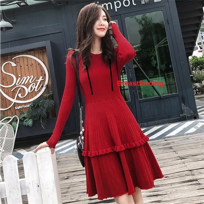 Мам вечерние платья для будущих и кормящих мам эластичное трикотажное платье