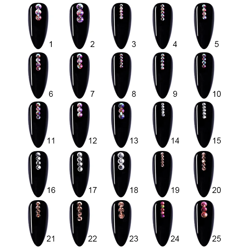 1440 шт Nail Art Стразы, Роза золотого и красного цвета AB Цвета с плоской задней частью, с декоративной отделкой бисером, смешанные Размеры DIY 3D нейл-арта украшения