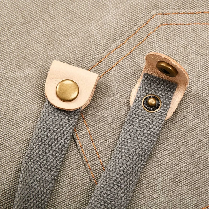 

Canvas Work Apron, Multifunction Tool Aprons with Pockets Back Cross Workshop Apron for Carpenters Gardener Barber Chefs