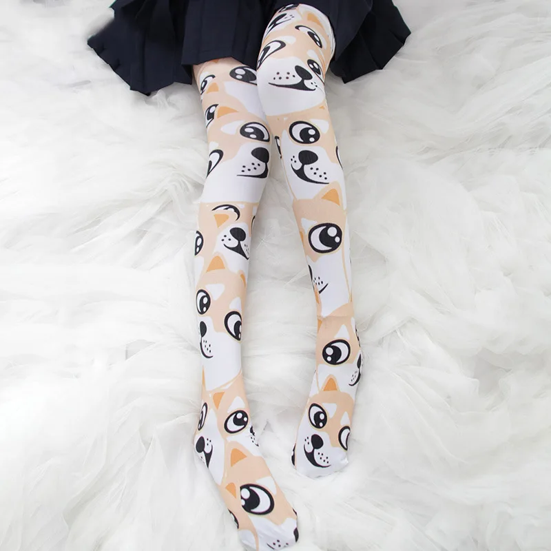 Japanese Girls Over Knee Socks Sexy Cute Kawaii Lolita Socks Cartoon Body Thigh Knee High Socks for Women Anime Cosplay Lingerie