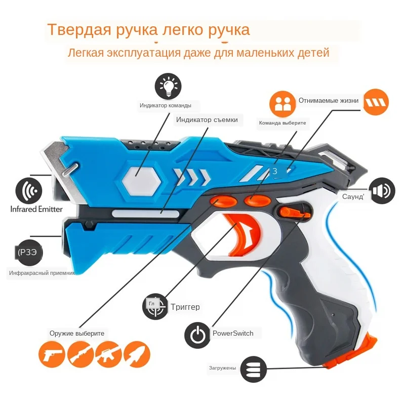 Инфракрасный лазерный игрушечный пистолет против стрельбы светильник для игры в помещении и на улице подарочный набор детский подарок детский Multiplayer-1gun+ 1 робот