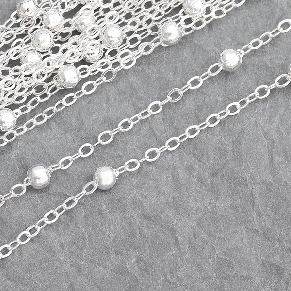 C0501 GUFEATHER C05/Сделай сам, браслет-цепочка, материалы для изготовления, сексуальная цепочка в горох, блестящие изделия, бусины: 4 мм, цепочка: 2 мм, 500 см - Цвет: C0501
