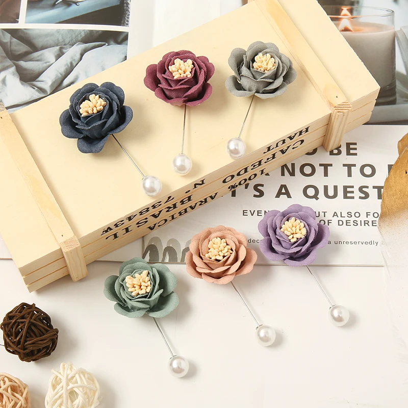 

Fashion Muslim Wedding Floral Pearl Pin Scarf Hijab Pins Brooches For Women Accessories 6 pcs/lot