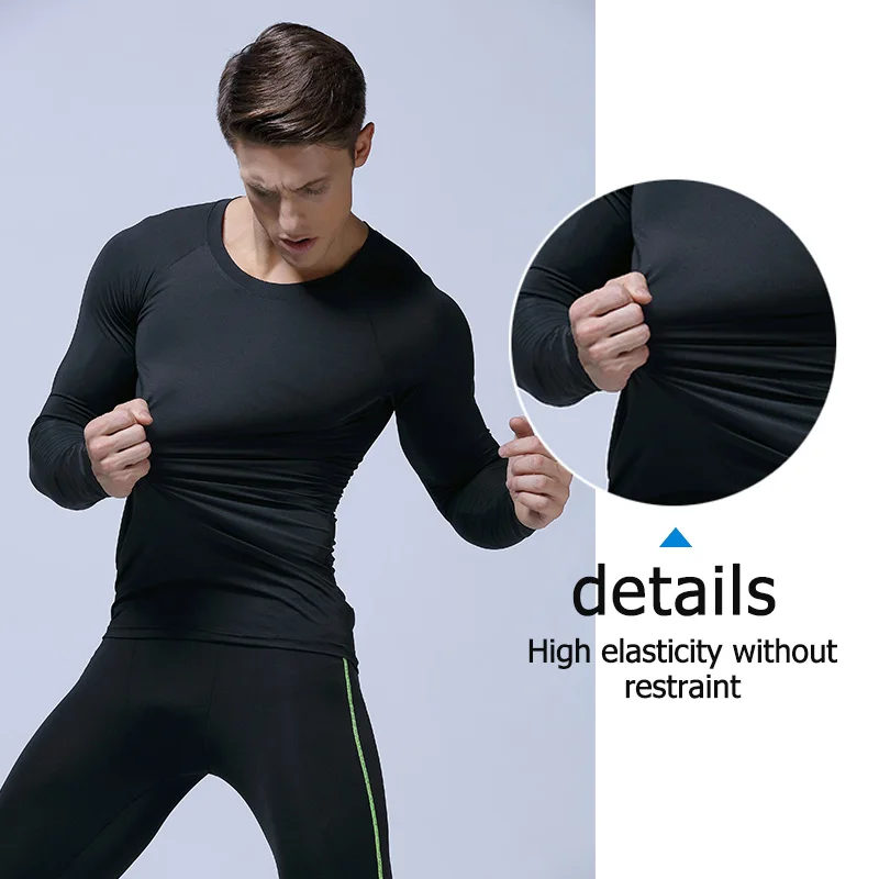 

Men's Sports T-Shirt Thermal Underwear Quick Dry Compression Shirt Base Layer Underlayer Cycling Top Long Sleeve Athletic
