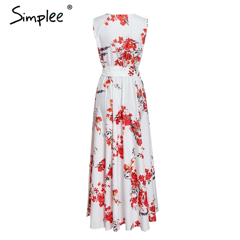 Летнее женское длинное платье Simplee с цветочным принтом элегантный сарафан в