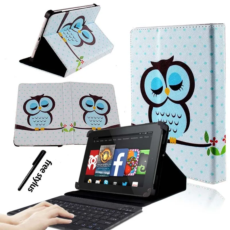 KK&LL для Amazon Fire HD 8(6th/7th/8th Gen, выпуск)-кожаный чехол-книжка для планшета+ bluetooth-клавиатура
