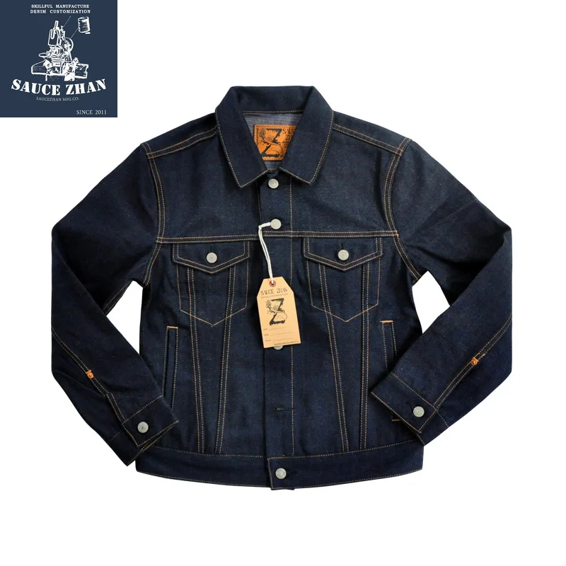 

SauceZhan 516XX Colorful Denim Jacket Raw Denim Jacket Men Selvedge Jeans Jacket Casual Men Jacket TRUCKER JACKET